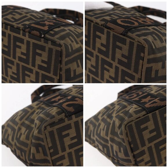 FENDI Zucca Canvas Hand Bag Black Brown Auth 148958 - Picture 14 of 16